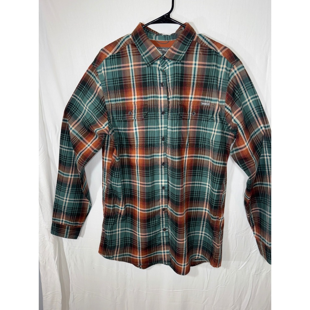 Eddie Bauer Mens Flannel Shirt Long Sleeve Classic Fit Plaid Casual Tall Large